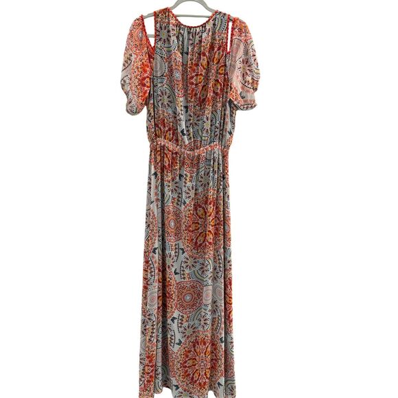 Max Studio Vibrant Red and White Maxi Dress - Picture 2 of 8